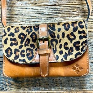 Patricia Nash Leather and Leopard Crossbody/Clutch